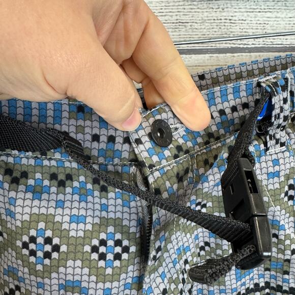 Kavu Men's Gray Belted Geometric Outdoor Hiking Chilli Shorts Size XXL - Picture 9 of 11